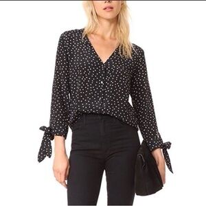 Madewell silk star scatter tie sleeve top